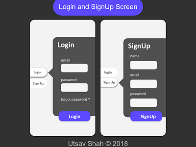 Login and SignUp Screen for App android app design app design illustration ui uiuxdesign ux