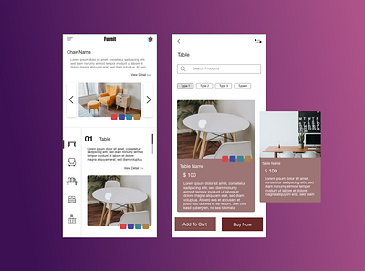 furniture app app design ui