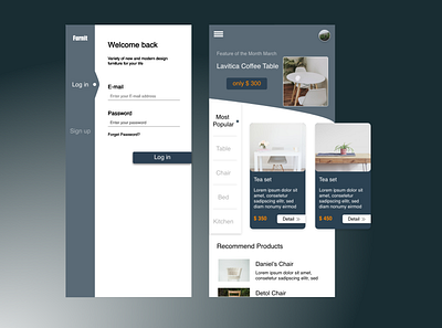 furniture app app design ui