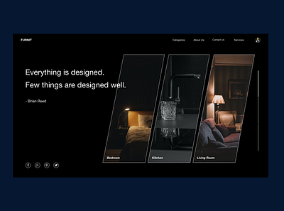 Furniture landing page color design ui web