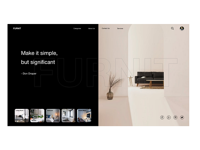 Interior design landing page