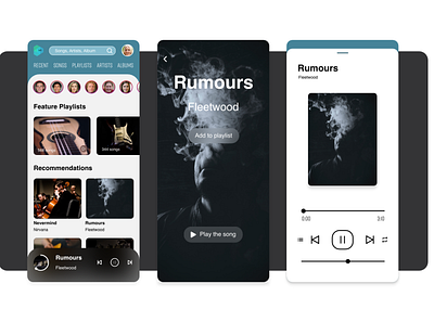 Redesign music app app color design font mobile ui