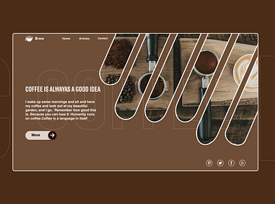 coffee landing page color design font typography ui web