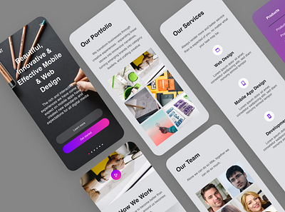 Design Agency Web Responsive Mobile Version color design mobile typogaphy ui