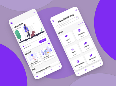 Dog Care Mobile App Design app color design font mobile ui