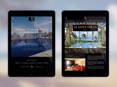Luxury Travel Website Ipad Concept