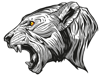 The Tiger Head Lineart