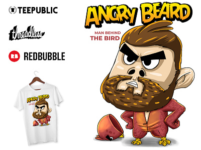 Angry Beard angry angry bird animal illustration beard bird design face fashion head illustration tshirtdesign