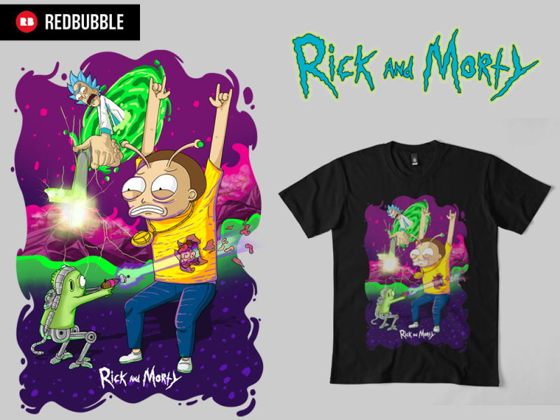 morty got shot Rick and Morty adult swim design face fashion head illustration redbubble rick and morty rickandmorty tshirtdesign