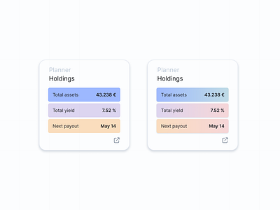 Pastel solid vs gradient colors in widget design