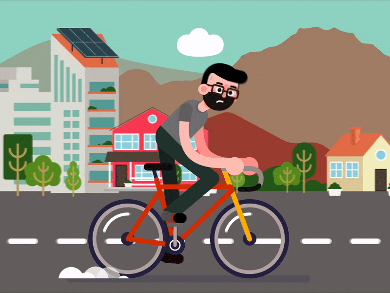 Sedentário ao quadrado animacion animation animation2d animação bike biker bikes boy city design illustration life lifestyle motion motion design motion graphic run saúde sustentabilidade velocity