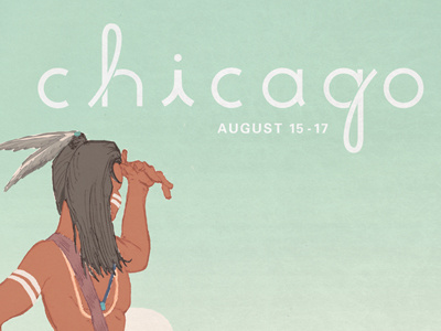 Chicago Event Poster aiga chicago design graphic design hand made illustration indian line art linn native american olaus olaus linn paper texture typography we need more we need more summer tour 2011