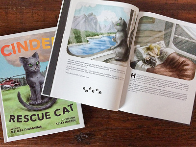 Cinder Rescue Cat Childrens Book book book design childrens book editorial layout picture book printing publishing