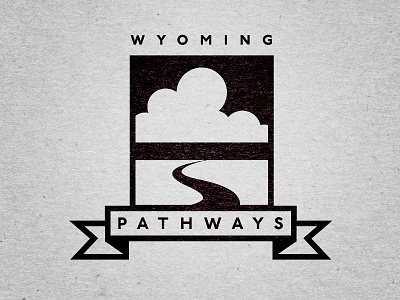 Wyoming Pathways Logo aharmon branding cloud jackson hole linn logo olaus p22 underground path pathways ribbon sky wyoming