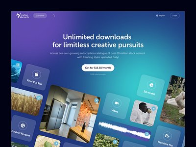 MotionElements Subscription page design e commerce figma marketplace online photoshop shop store subscription teaching ui ux visual