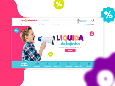 Loja Leiturinha redesign e-commerce interface kids redesign store ui ux website