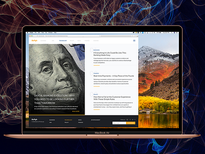 Financial blog concept on MacBook branding design ui ux webdesign