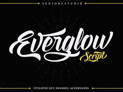 Everglow Font brush display font logotype retro script typeface typography
