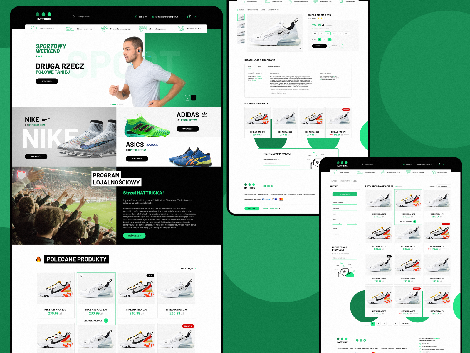 Design of an online sports store HATTRICK ⚽ by Hubert Kruk on Dribbble