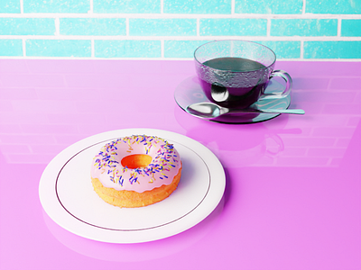 3D Donut Design (Blender Rendering Engine) 3d 3ddesign blender branding coffee design donut grahic design illustration