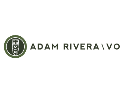 Logo Design - Adam Rivera | Voice Over circle design graphic design green illustrator mark microphone trademark voice over