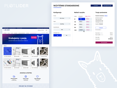 Product configurator for an online printery branding configurator landing page logo printery ui ux