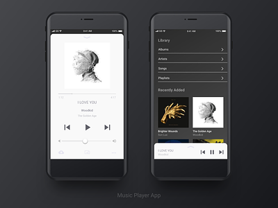 Music Player App app design flat music app ui ux