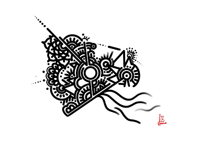 Abstract bnw illustration procreate