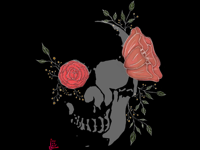 Roses are red 🥀 procreate rose skull ipad