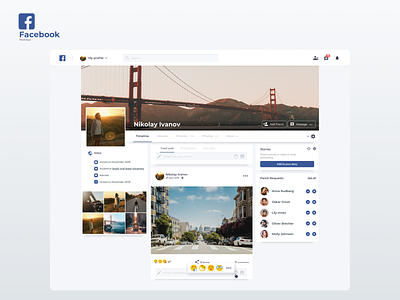 Facebook Redesign design facebook ui web