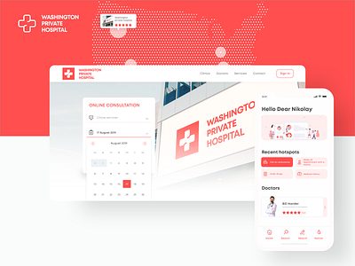Washington Private Hospital application design web webdesign