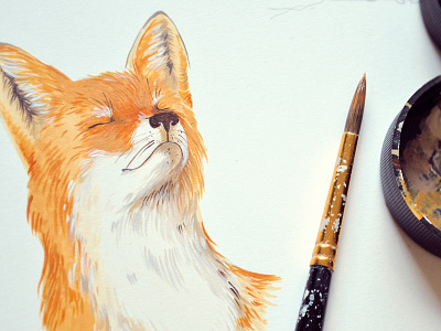 .fox. animal fox paint