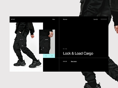 BTHS® — Website Concept cargo design e commerce fashion layout techwear typography ui website