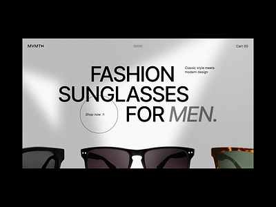 MVMT — Website Concept design fashion glasses layout sunglasses typography ui website