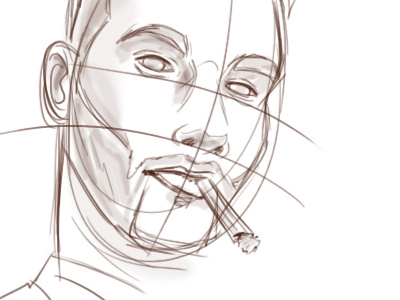 Brother illustration man portrait sketch smoking