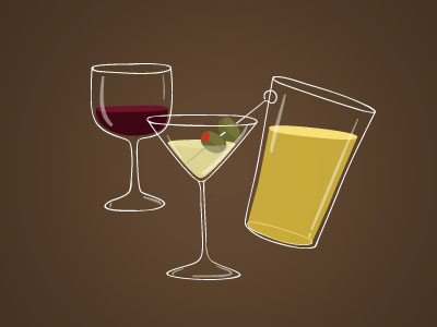 Drinks beer illustration martini vector wine
