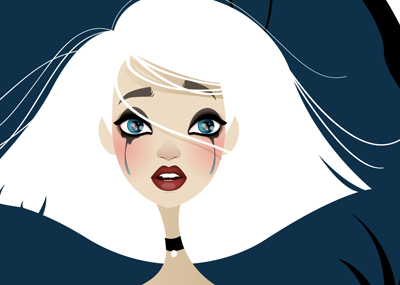 Blue Eyes character illustration vector