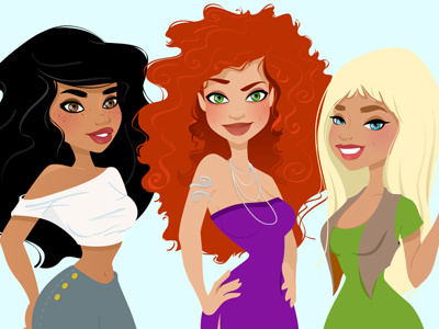 Witches Of Eastwick characters girls illustration vector