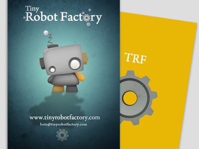 Tiny Robot Factory Business Cards business card design illustration robot vector