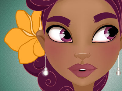 Illustration Style Concept character flower girl illustration pretty purple vector