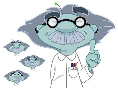 Faces Of Professor Reinhold character design concept art cute doctor illustration professor vector zombie