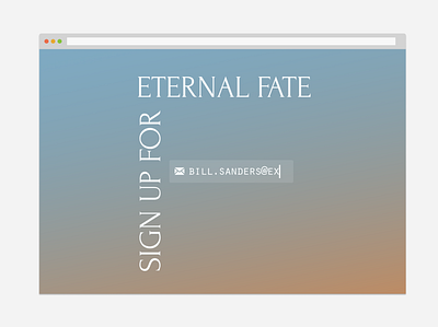 Sign Up for Eternal Life desktop eternal flat gradient minimalism redko signup typography ui vector web