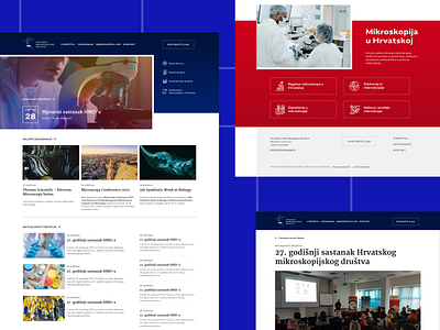 Croatian Microscopy Society blue header red website