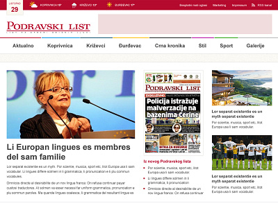 Podravski List grid layout news newspapers portal