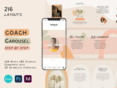 Coach Carousel Templates animated stories canva carousel ig stories ig template illustration instagram stories instagram template logo patterns