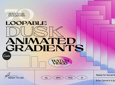 DUSK - Animated Gradients Background animated gif animated gradient canva gradient gradient design ig template instagram stories instagram template mp4 patterns