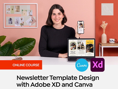 Newsletter Template Design with Adobe XD and Canva adobe xd branding canva digital design domestika flodesk mailchimp marketing newsletter newsletter newsletter course newsletter design newsletter tutorial