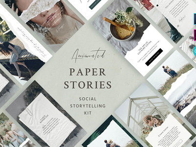 Paper Animated Stories - Social kit animated animated stories folder ig stories ig template instagram stories instagram template paper paper craft portfolio social kit stories torn paper