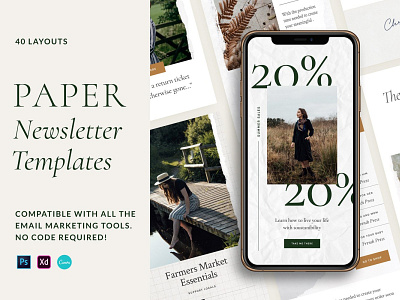 Paper Newsletter Templates canva template canva templates e mail marketing email design email template email templates sale bundle sale bundle sale email sale flyer storytelling travel agency xd email xd newsletter xd newsletter