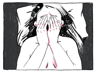 Zine doodle feelings girl graphic grey illustration ipad pro pillow procreate sad sketch tears zine